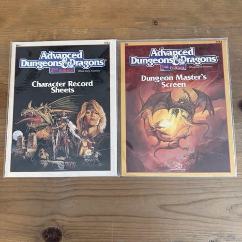 AD&D 2nd Ed Dungeon Master Screen Terrible Trouble at Tragidore Character Sheets