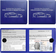 2PCS Car Registration and Insurance Holder, Vehicle Essential Document Organizer