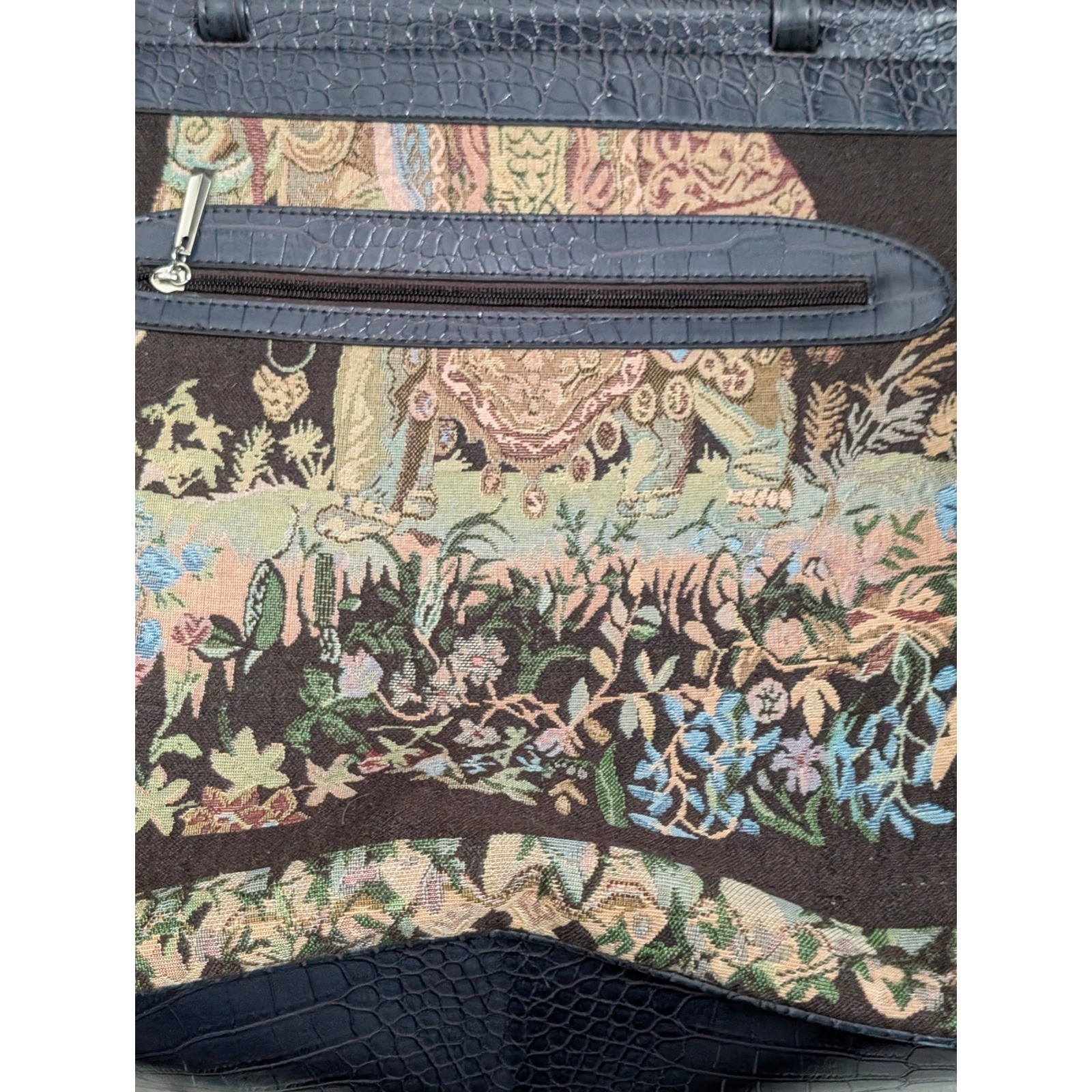 Large Beaded Tapestry Elephant Statement Tote Bag… - image 8