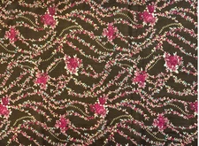 Scraf Brown with Multicolored Floral Patterns Rectangle 59 x 13 inches Rachelle