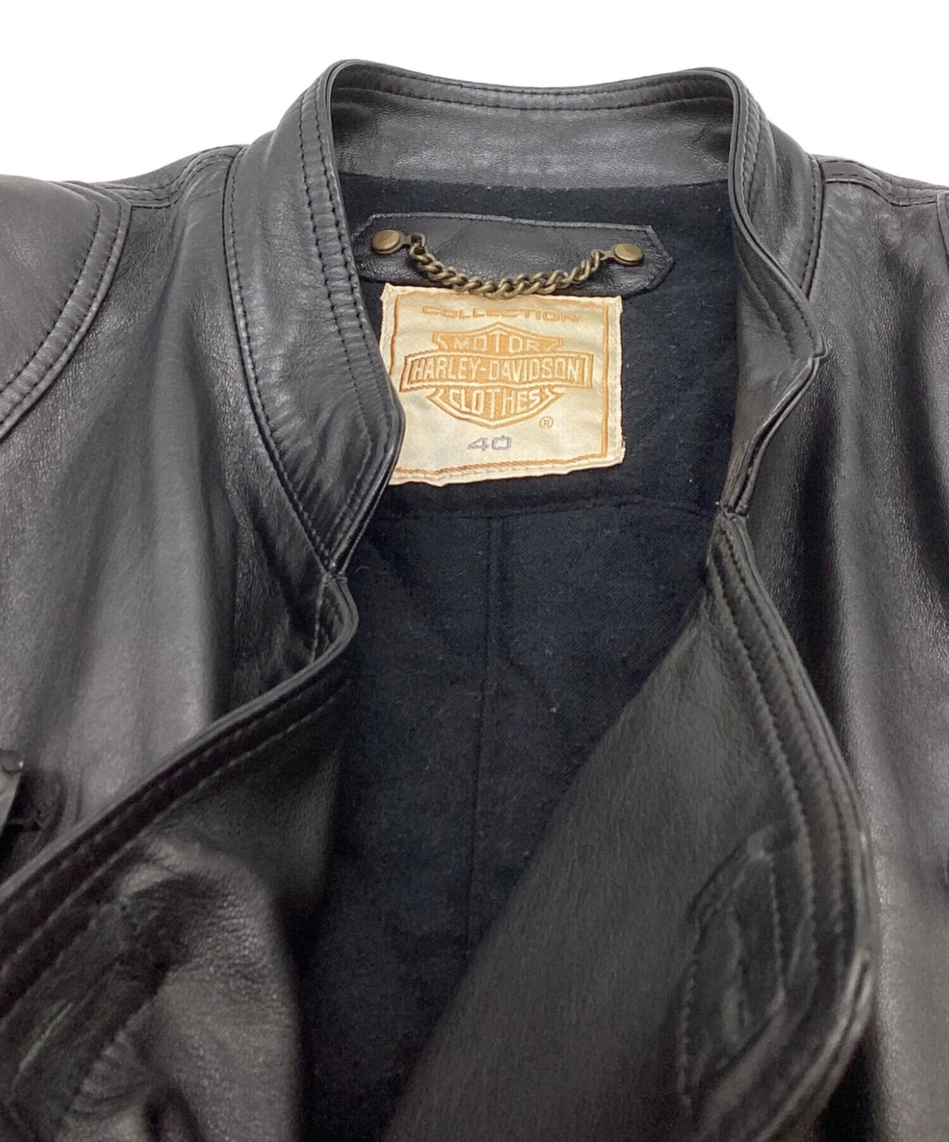 Harley-Davidson Sheepskin Leather Motorcycle Jacket Made in Japan Size 40 Black image 3