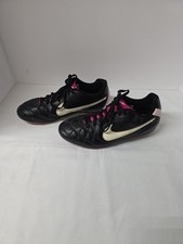 Nike Jr Tiempo Rio FG Cleats Youth 5.5Y Black White Pink Soccer Shoes 508035-016