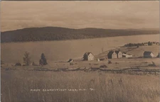 First Connecticut Lake New Hampshire Bird's Eye View 1920s? RPPC Photo Postcard