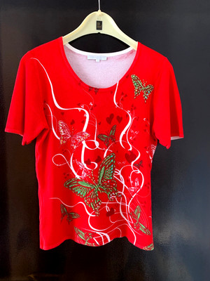 Imagini Kurzarm-Pullover M Rot-bunt