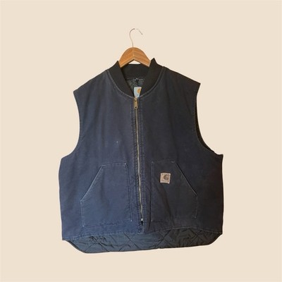 Carhartt men s Vest 2xl  Vintage Y2K Navy Blue Quilted