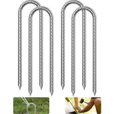 4 Stück Zeltheringe Erdanker, 26,5 cm Verzinkter Stahl Bodenanker, Erdanker T...