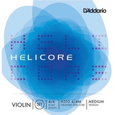 D'Addario Helicore Violin String Set, 4/4 Scale, Medium Tension