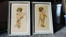 1920s Bessie Pease Gutmann Cupid Pics "It's Me Cupid" & "Excuse My Back"