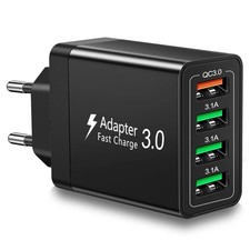 European USB Charger, European Travel Plug Adapter 40W 4 Port Europe USB Char...