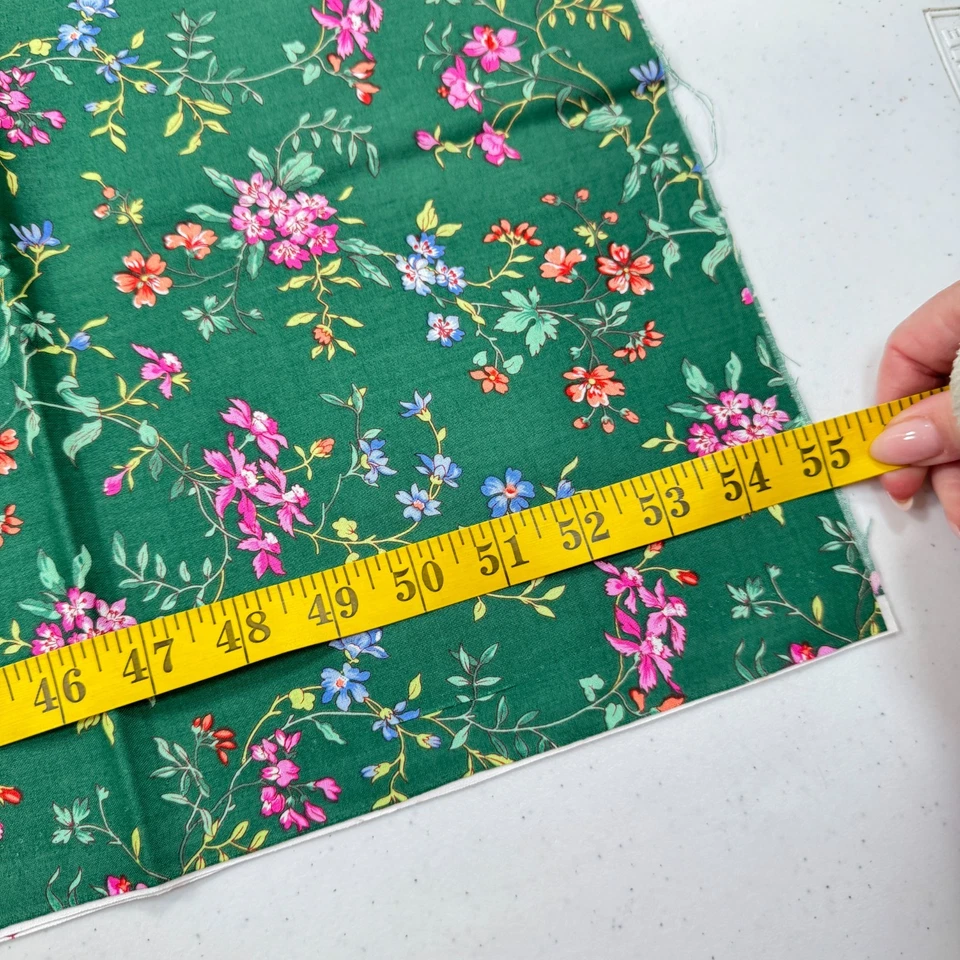 vintage fabric tradition quilting green floral cotton 44x55 2014 - Image 4 of 4