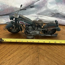 Motorcycle Metal Figurine Sculpture 11" x 6.5" Metal Art