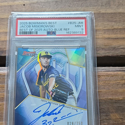 Topps 2025 Bowman's Best Jacob Misiorowski Brewers RC Auto Blue /150 #B25-JMI