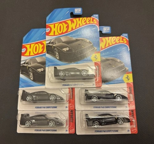 Lot of 5 Hot Wheels Ferrari F40 Competizion Black 2026