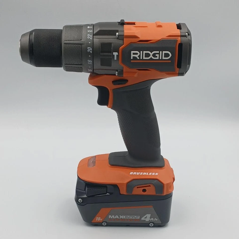 Ridgid R9208 18V Li-Ion Brushless 1/2" Hammer Drill & 1/4" Impact Driver Kit Set - Image 4 of 4