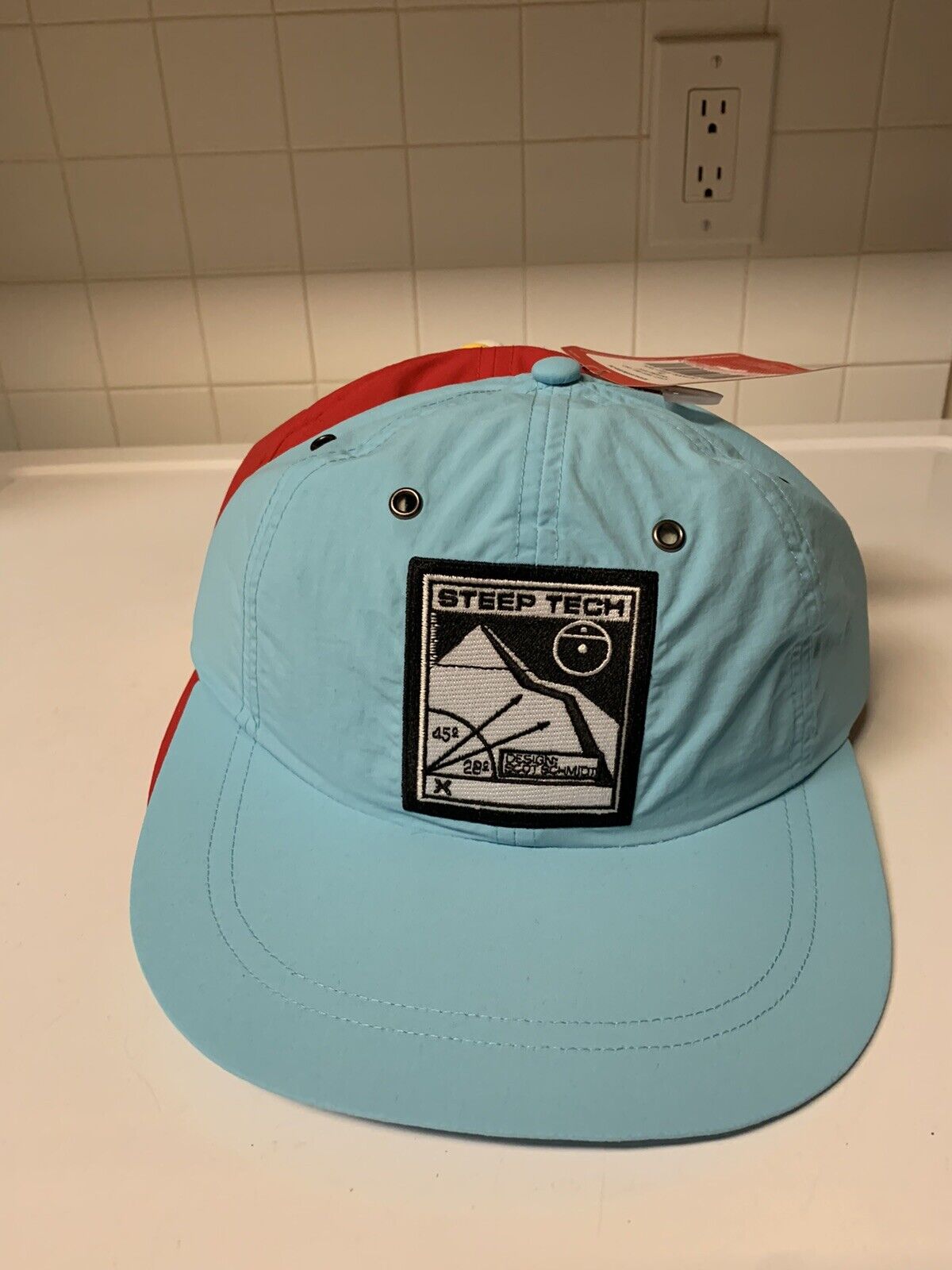 SUPREME x THE NORTH FACE Steep Tech 6 Panel TNF S/S 2016 Blue Hat