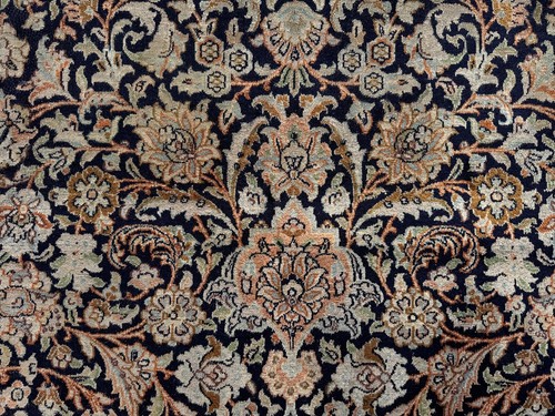 7x10 BLUE VINTAGE RUG HANDMADE SILK ANTIQUE HAND-KNOTTED oriental fine old 8x10 - Picture 8 of 24