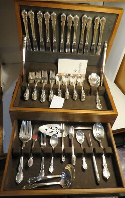 Vintage 108 Piece 1847 Rogers Bros IS Reflection Silverplate