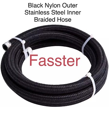 -10 AN Black Nylon Braided Stainless Steel Hose W/ Stainless Steel Inner Core