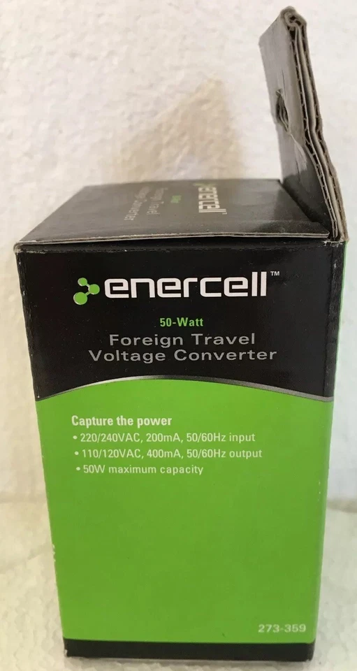 Enercell 50 Watt Foreign Travel Voltage Outlet Converter 273-359  - Image 2 of 4
