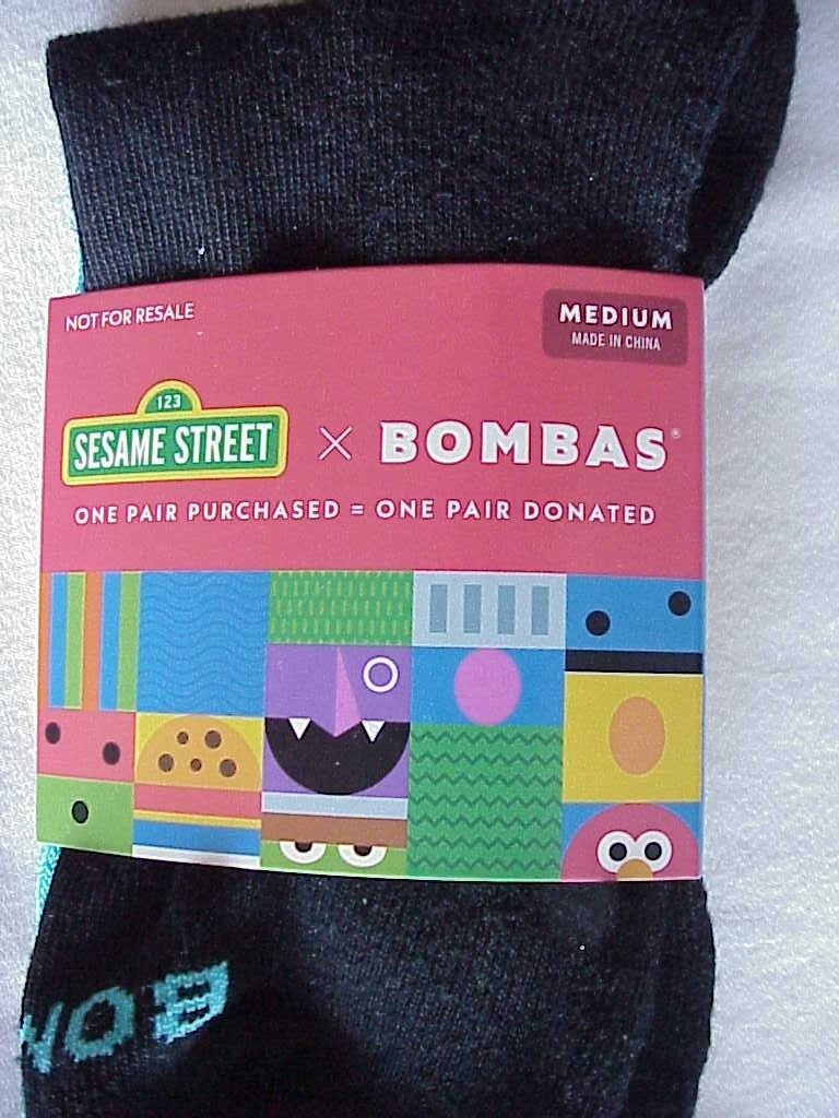 NEW W/TAG BOMBAS SESAME STREET, COOKIE MON, SOCKS, MIDCALF, MEDIUM UNISEX, CREW eBay