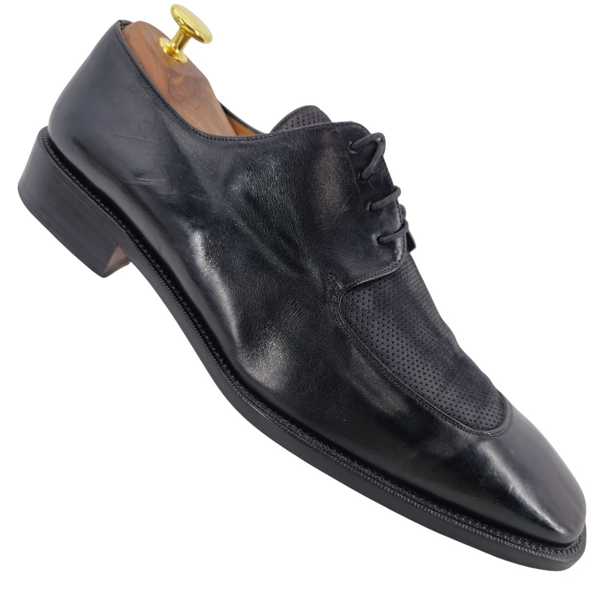 Mezlan Mens 12M Black Leather Suede Dress Shoes Oxfords Made  display picture 2
