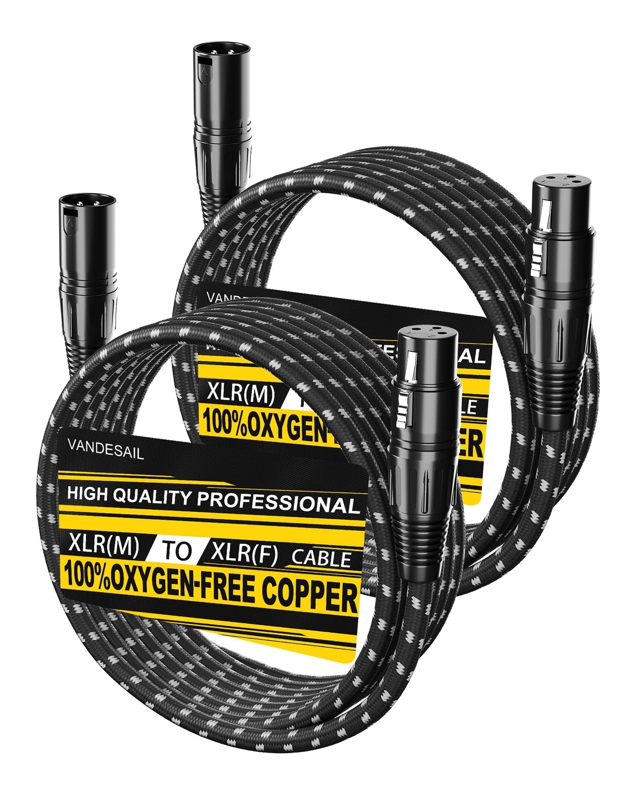 Microphone Cable XLR Cables 15 Feet 2 Pack XLR Male to Female Balanced Microp...-image