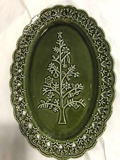 THE NEW CHERRYDALE  OVAL CHRISTMAS TREE SERVING PLATTER