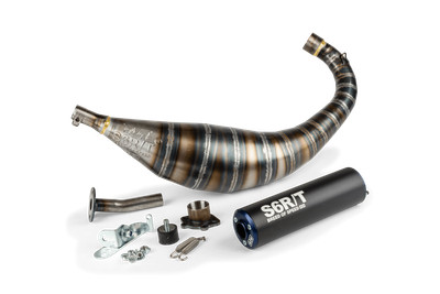 Auspuff Stage6 R/T 80 - 90cc CNC Blau / Schwarz Derbi
