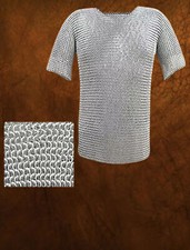 "Aluminum Butted Chainmail Shirt  Haubergeon  Medieval Armor Costume"