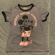 Disney Vintage Style Mickey Mouse Kids Unisex Ringer T-shirt Size 7/8