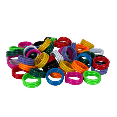 Birdsparadise Spiralringe 50 Ringe Ø 16/18/20mm Geflügelringe Hühnerringe Farben