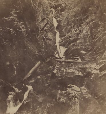 Cascade in the Notch NH White Mountains Stereoview c1870