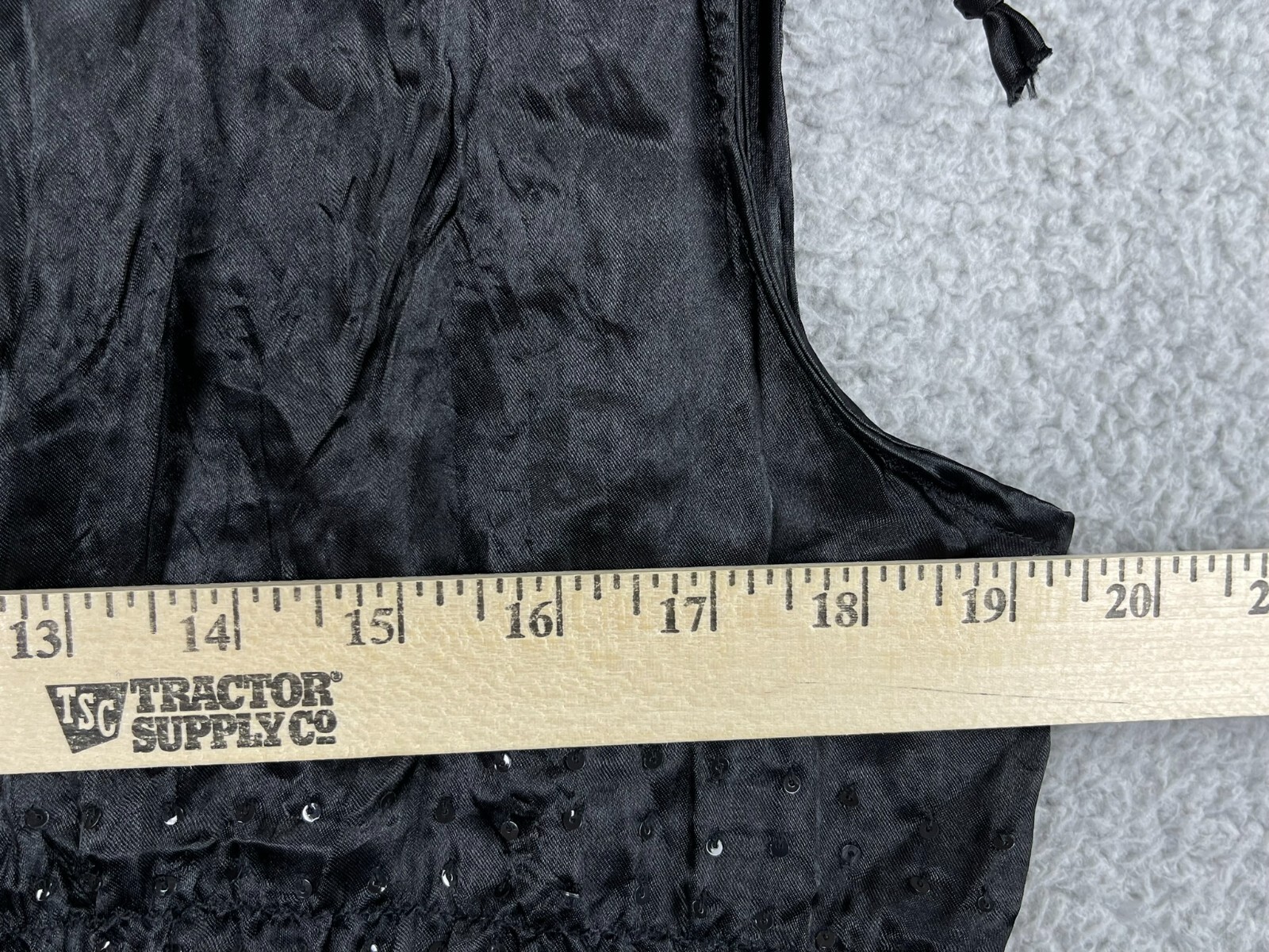 VTG 90s Jeanstar blouse women Lg black v neck sleeveless crinkled effect sequin