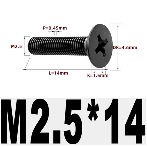 Black 304 Stainless Steel Cross Countersunk Head Screws Flat Head Long Screws - Picture 50 of 202