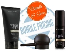 Toppik Fattener Gel 4oz, Fiberhold Spray 1.7 fl oz & Spray Pump Applicator Trio