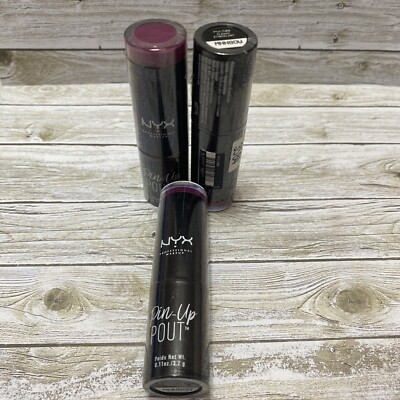 Lot Of 3-NYX Professional Makeup PIN-UP POUT Lipstick PULS23 Flashy