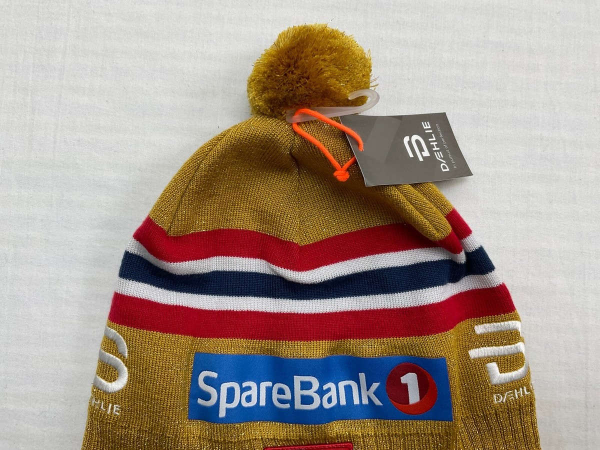 Bjorn Daehlie Norway Ski Team Beanie Hat SpareBank 1 Gold Yellow