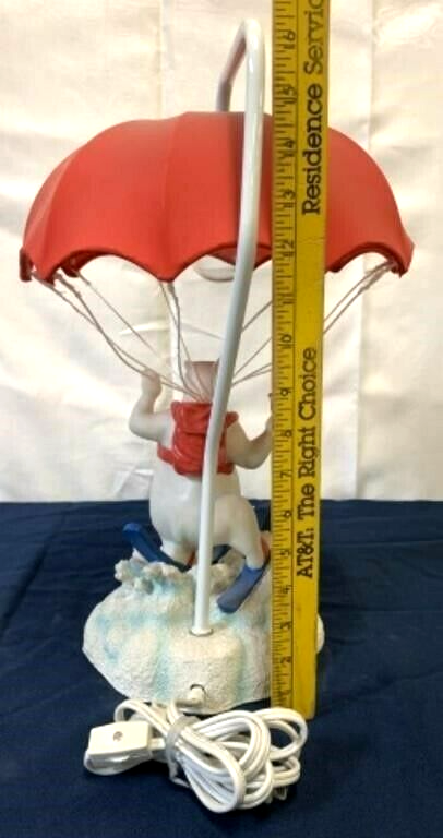 COCA COLA PARACHUTE SKIING POLAR BEAR LAMP 1998 RARE COKE LIGHT