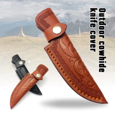 1/2-Pack Leather Sheath Small Fixed Blade Straight Knife Sheath Scabbard Pouch