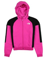 THE NORTH FACE Youth Tekware Full Zip Hoodie sz L Large 14/16 Pink Black