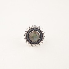 Genuine Labradorite Gemstone Ring Handmade Promise Ring 925 Silver Gift For Girl