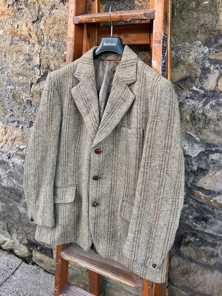 Vintage 1950s HARRIS TWEED Blazer Herringbone Tweed Hacking Vintage 1950s HARRIS TWEED Blazer Herringbone Tweed Hacking