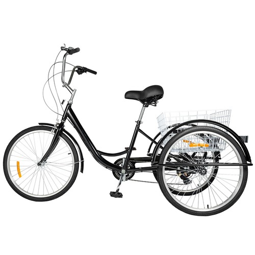 Erwachsene Dreirad 8-Gang 3 Räder Fahrräder Senioren Dreirad 24 Zoll mit Korb DE - Bild 3 von 20
