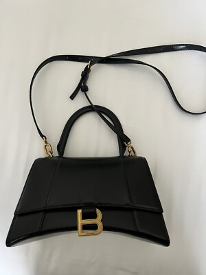 Balenciaga Hourglass Bag, Small, Leather, Gold Hardware