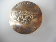 Harley brass badge vintage HD motorcycle collectible old biker vest pin pinback