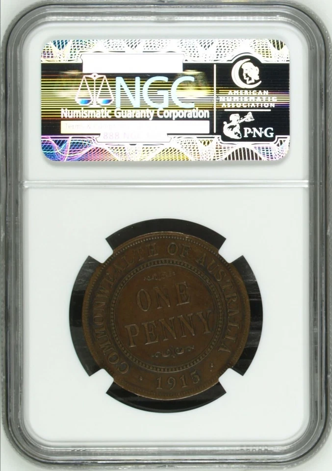 Australia 1915 Penny NGC XF45 BN rare in high grades - Image 2 of 2