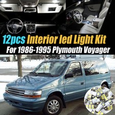 12pc Car Interior Led Super White Light Bulb Kit For 1986-1995 Plymouth Voyager