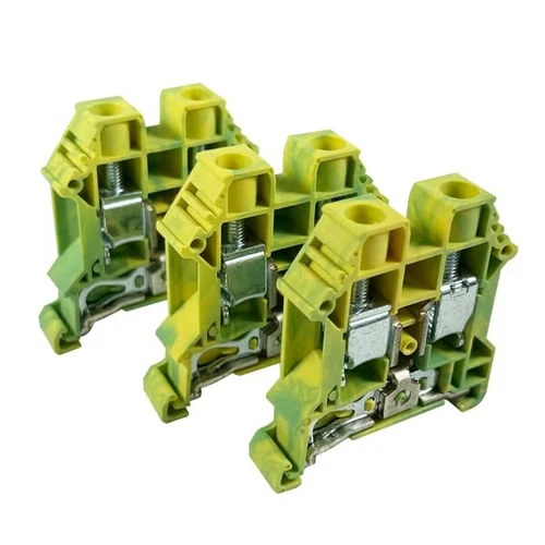 DIN Rail Ground Terminal Blocks 3 Quantity DK10N-PE Dinkle 6 - 20 AWG Gauge UL