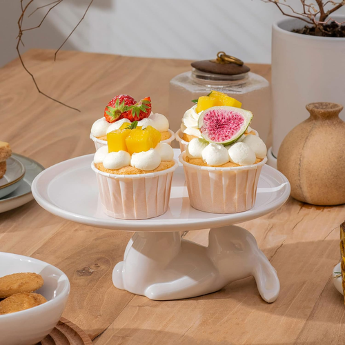 Cupcake Stand, Easter Decorations, Ceramic Dessert Plates for Eggs and Cookies, - Picture 4 of 7
