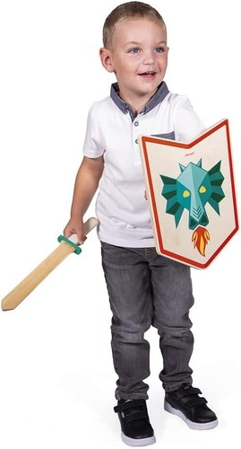 JUEGO DE ESPADA Y ESCUDO KHIGHT DRAGÓN JANOD TOTALMENTE NUEVO EN CAJA 3+ - Imagen 3 de 3